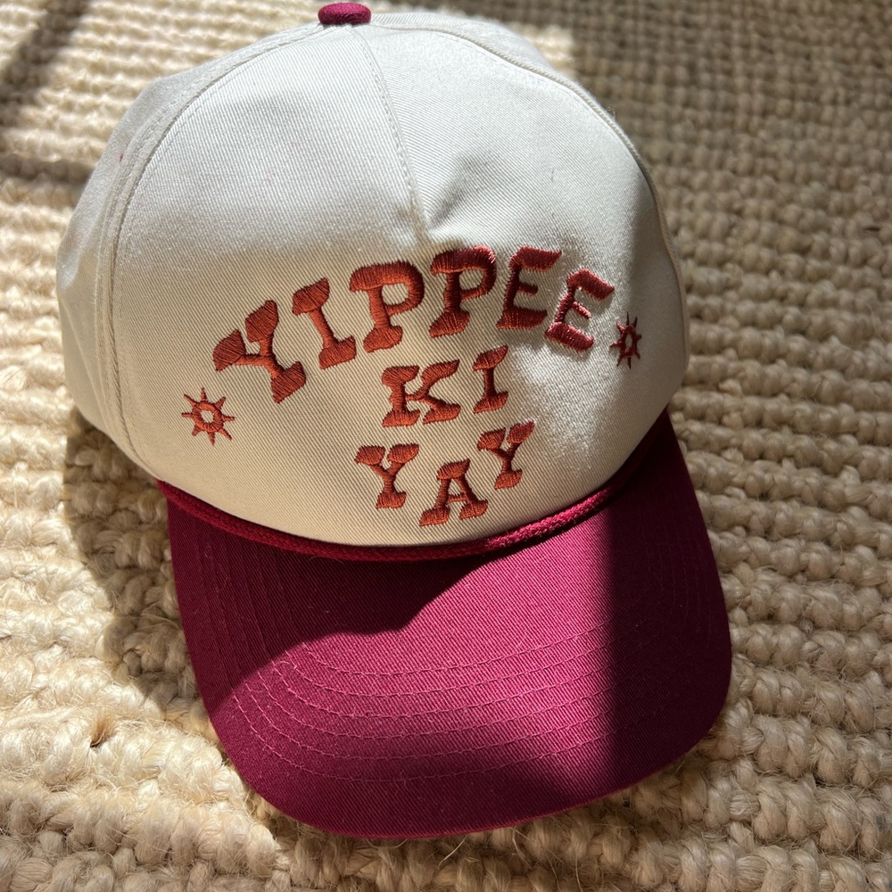 Cream and Red 'Yippee Ki Yay' Cap